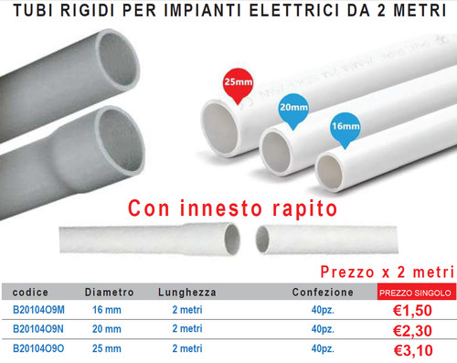 Tubo rigido 25 32 mm - 2m,