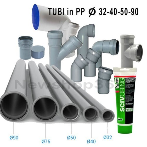 Tubo raccordo scarico pp - e,